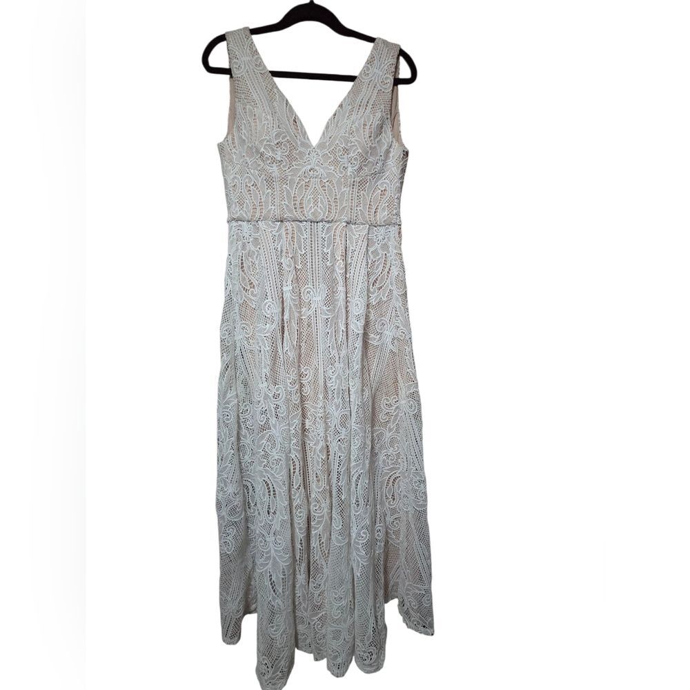 ModCloth Faith Flawlessness Maxi Dress Ivory Liza Luxe Crochet Lace Size S "A"